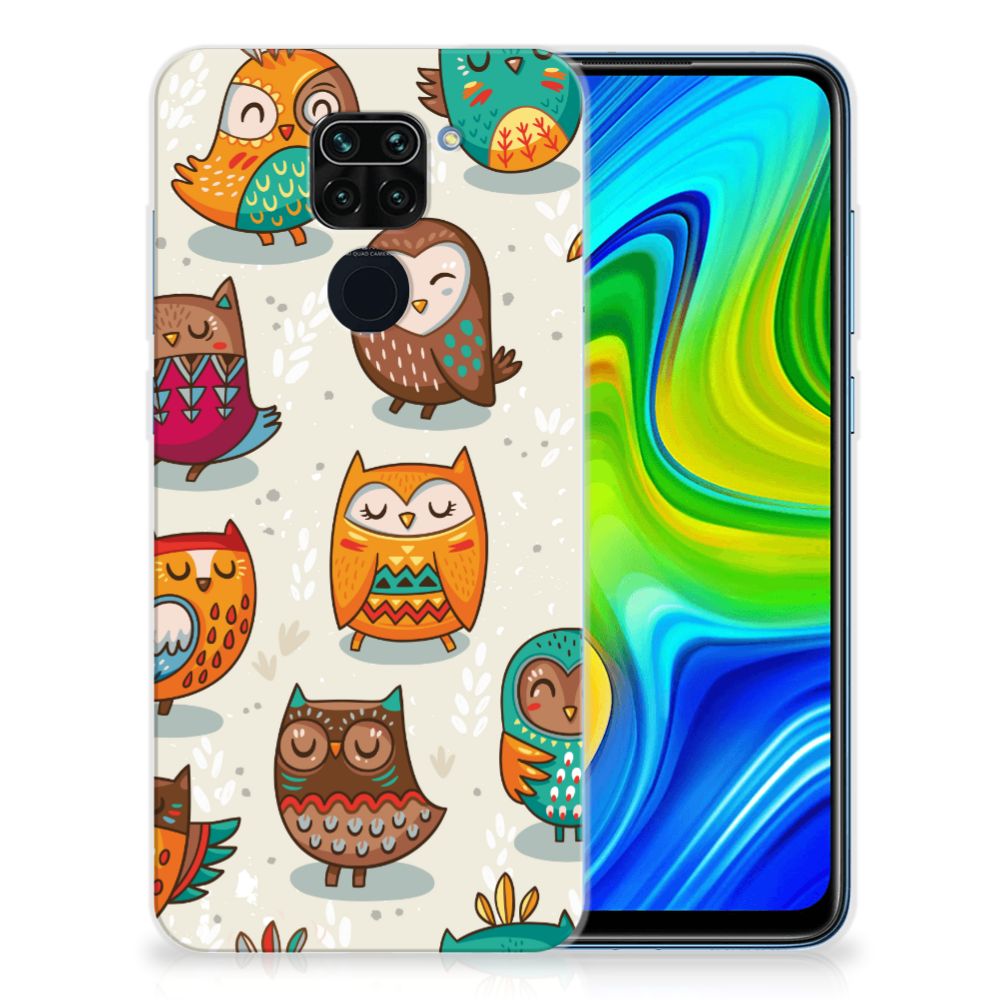 Xiaomi Redmi Note9 TPU Hoesje Vrolijke Uilen B2C Telecom