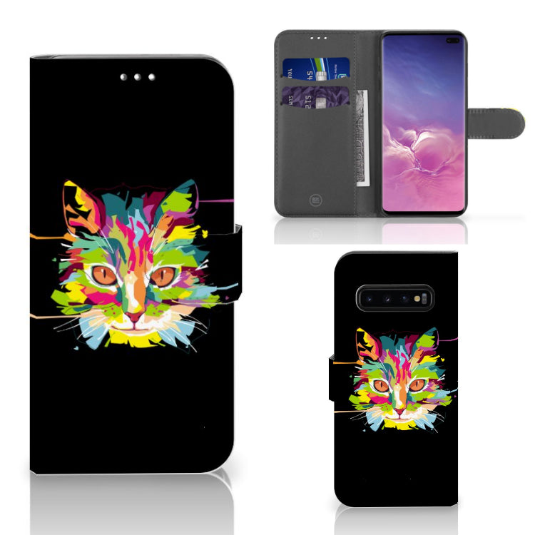 Samsung Galaxy S10 Plus Leuk Hoesje Cat Color