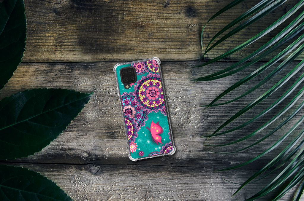 Samsung Galaxy A12 Back Cover Cirkels en Vlinders - B2C Telecom
