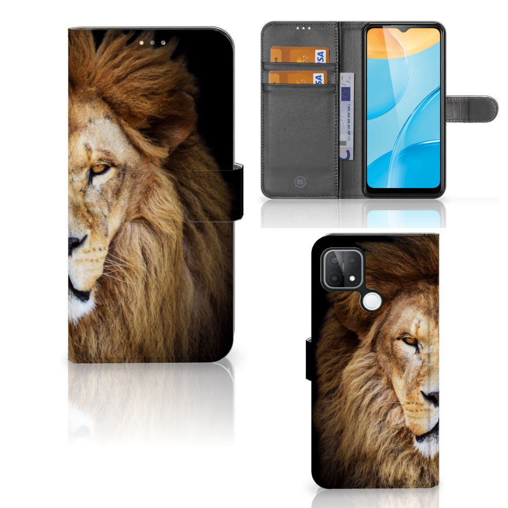 OPPO A15 Telefoonhoesje met Pasjes Leeuw