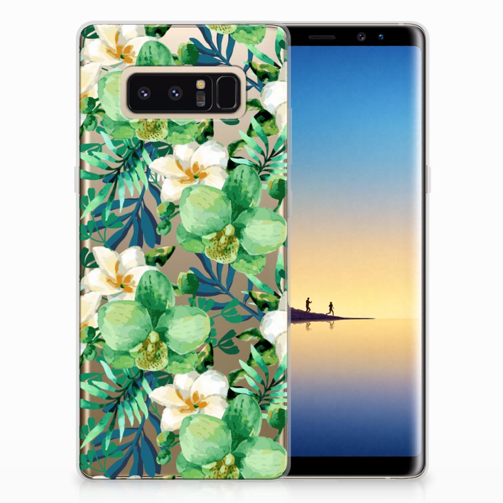 Samsung Galaxy Note 8 TPU Case Orchidee Groen