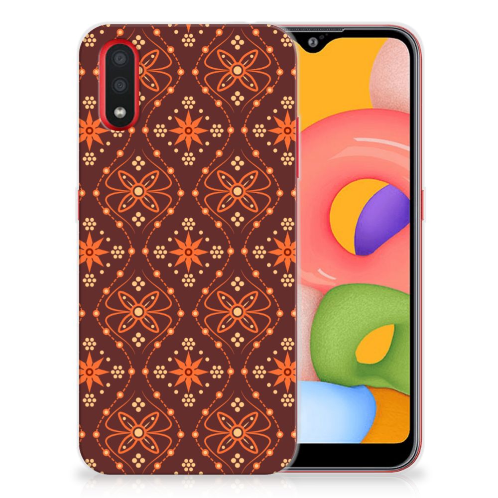 Samsung Galaxy A01 TPU bumper Batik Brown