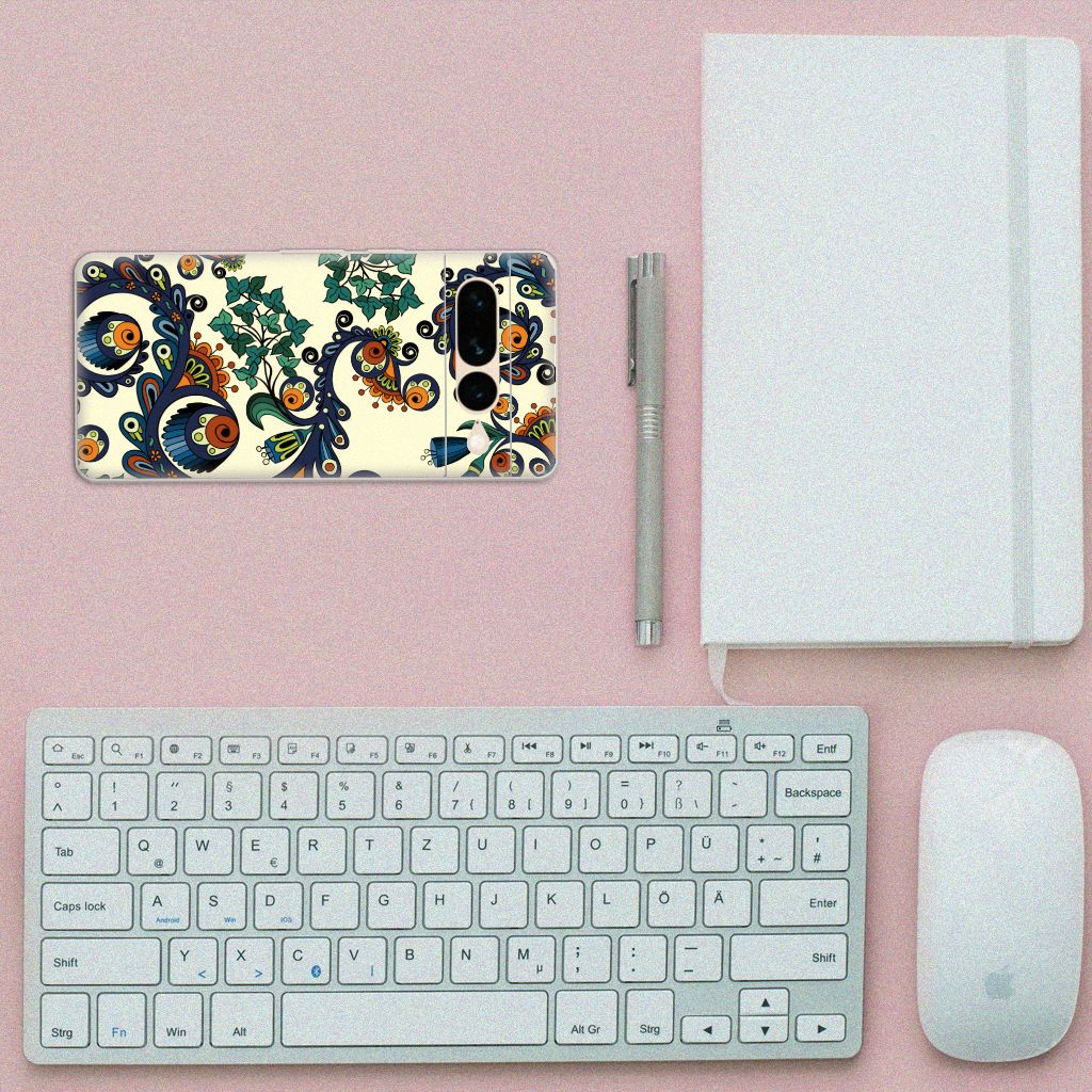 Siliconen Hoesje Google Pixel 7 Pro Barok Flower