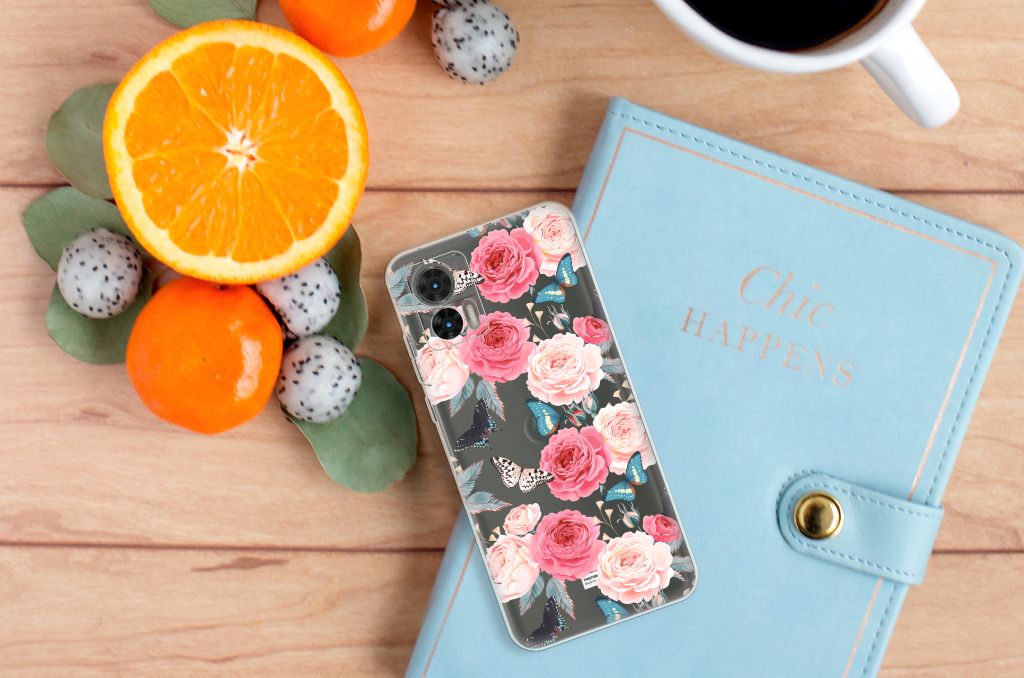 Motorola Edge 30 Neo TPU Case Butterfly Roses B2C Telecom