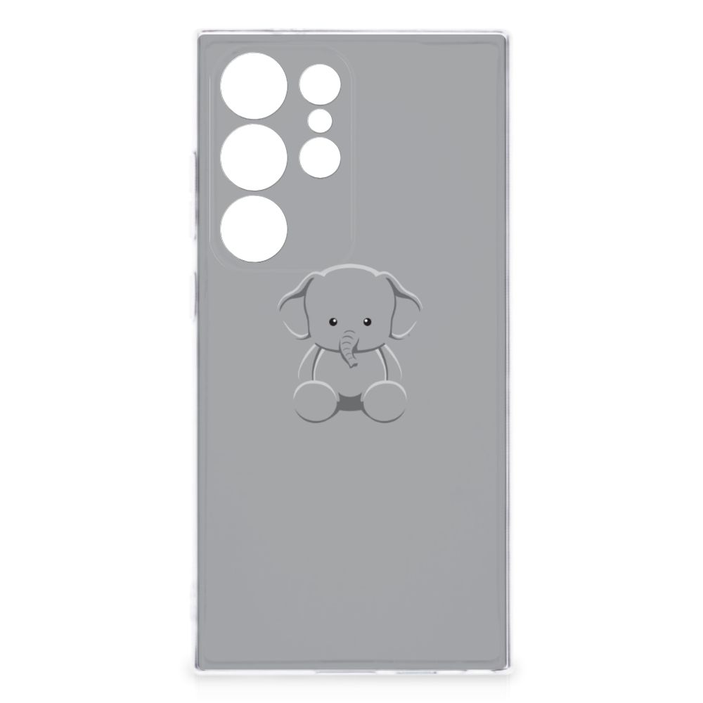 Samsung Galaxy S24 Ultra Telefoonhoesje met Naam Grijs Baby Olifant