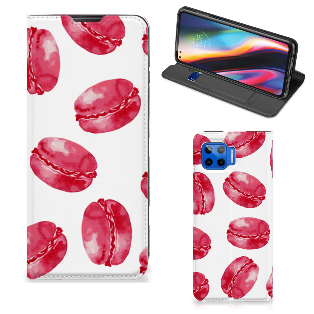 Motorola Moto G 5G Plus Flip Style Cover Pink Macarons - B2C Telecom