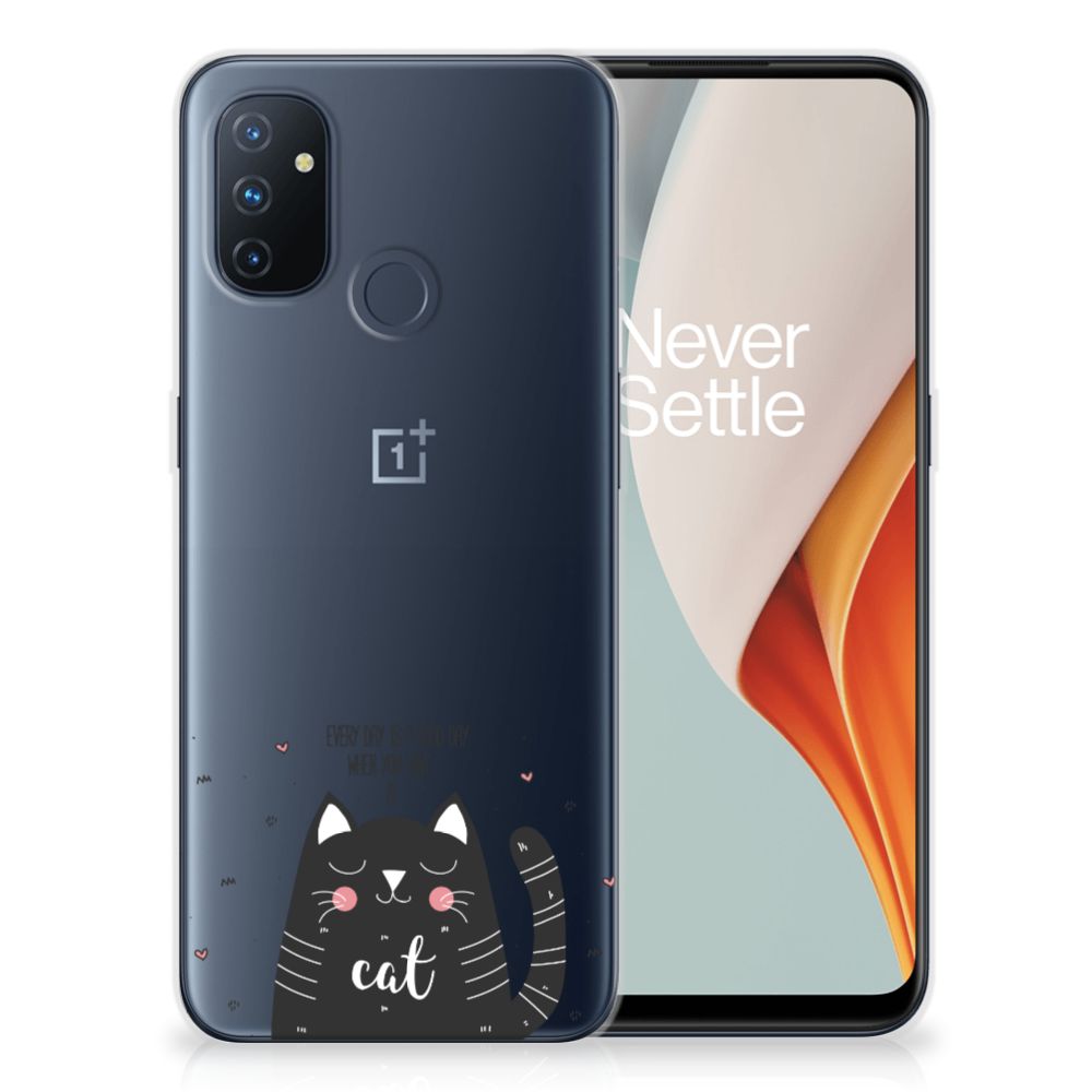 OnePlus Nord N100 Telefoonhoesje met Naam Cat Good Day B2C Telecom