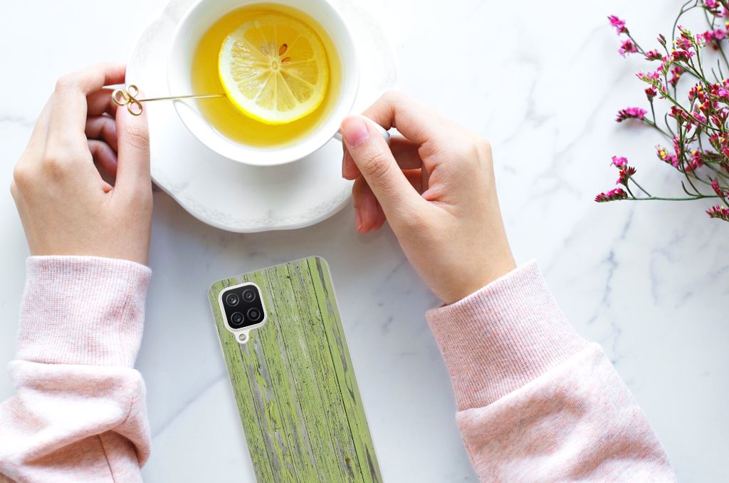 Samsung Galaxy A12 Bumper Hoesje Green Wood B2C Telecom