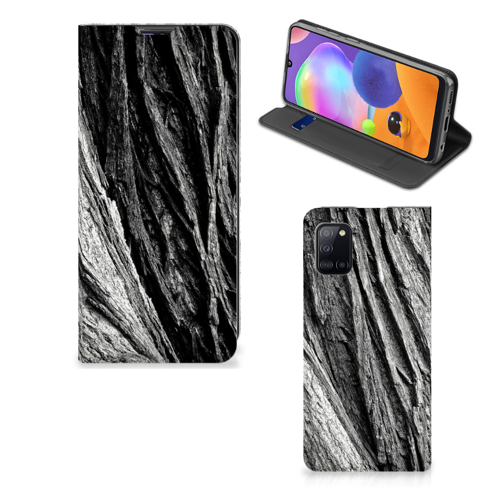 Book Wallet Case Samsung Galaxy A31 Boomschors Grijs - B2C Telecom