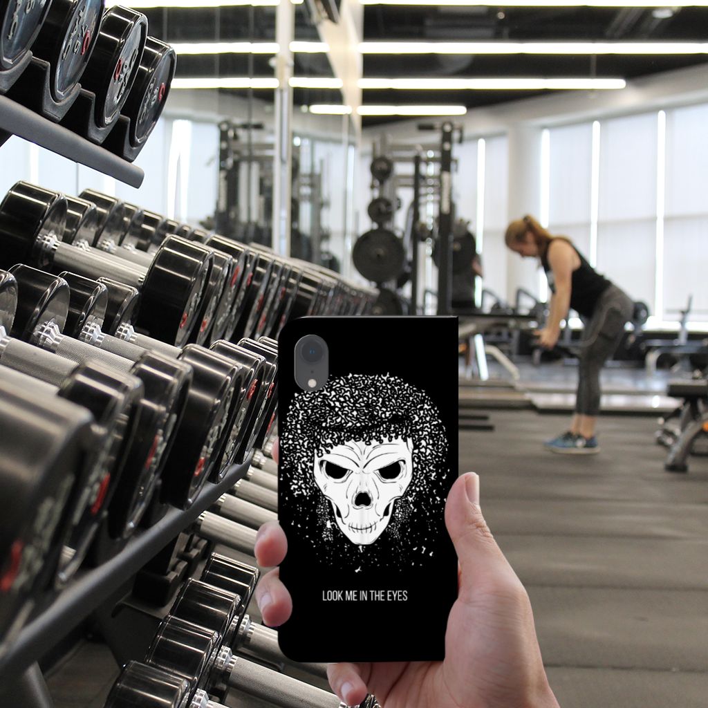 Mobiel BookCase Apple iPhone Xr Skull Hair
