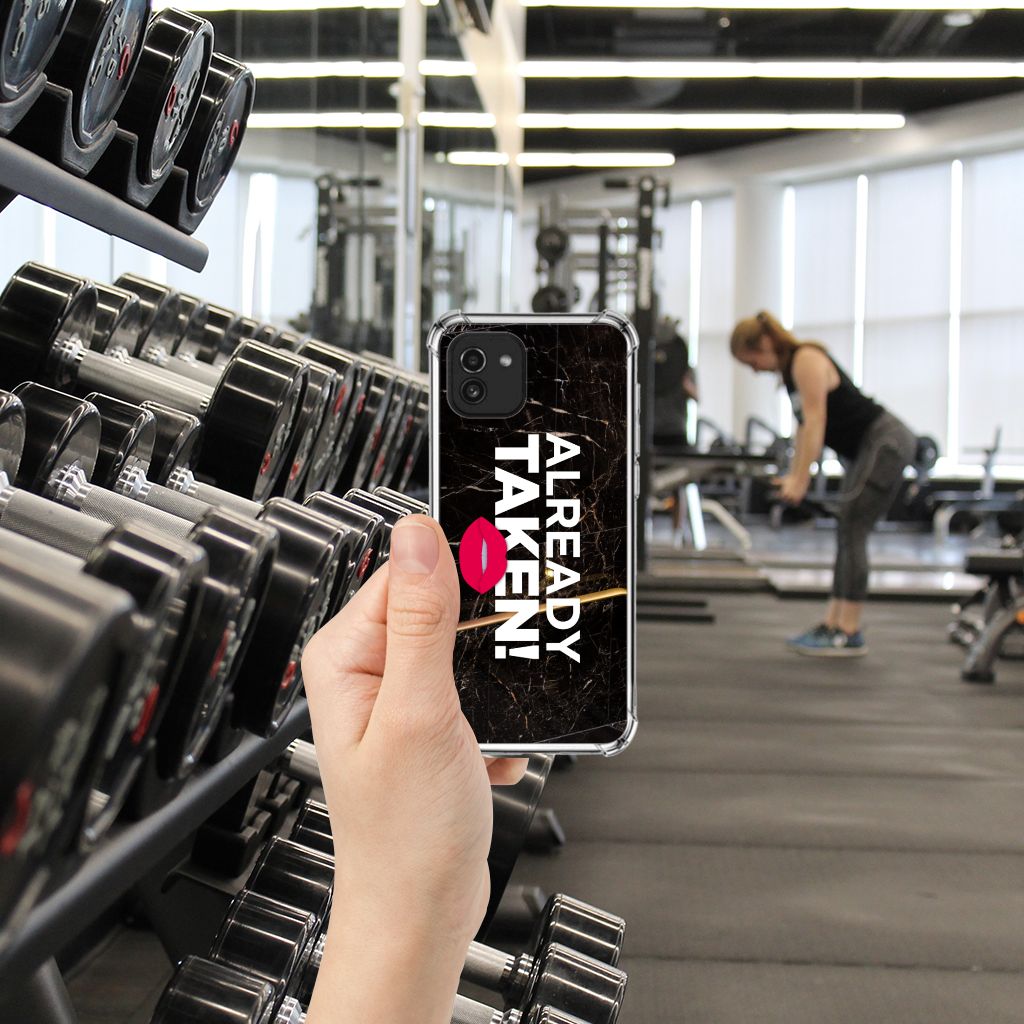 Samsung Galaxy A03 Telefoonhoesje met tekst Already Taken Black B2C Telecom
