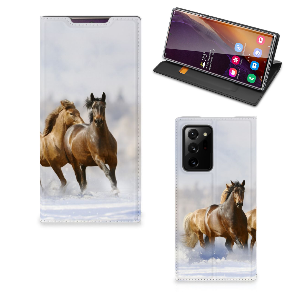 Samsung Galaxy Note 20 Ultra Hoesje maken Paarden met print van galopperende paarden op een prachtig hoesje.