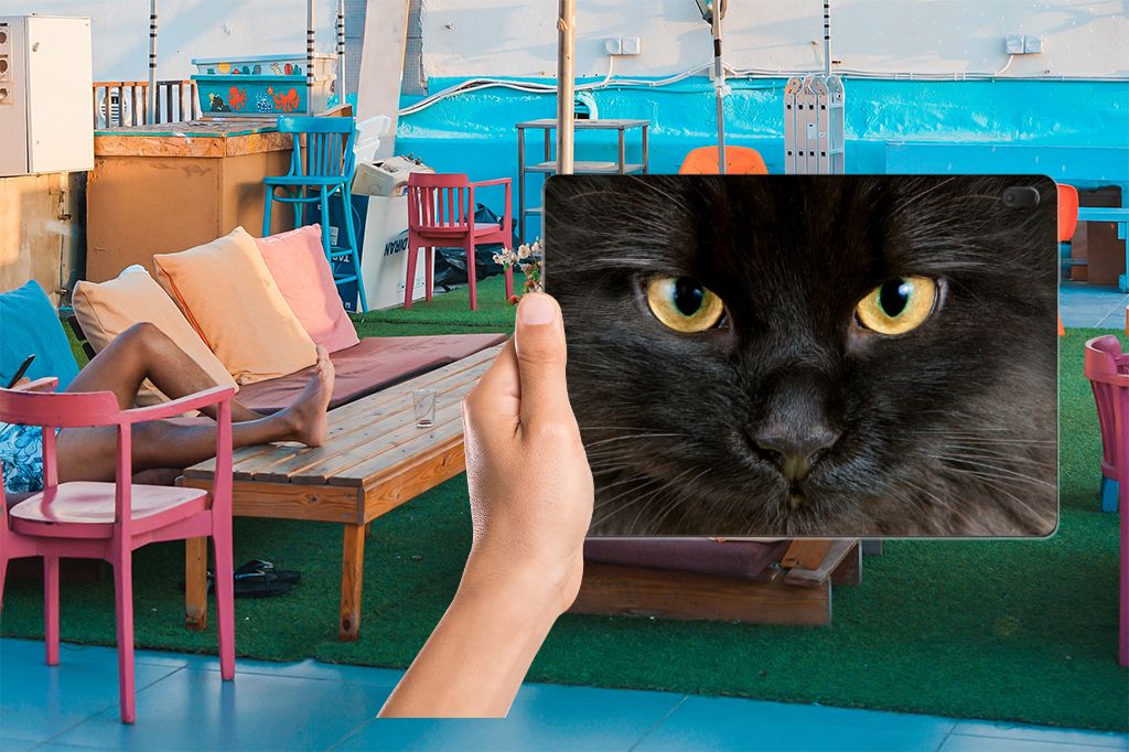 Lenovo Tab E10 Back Case Zwarte Kat