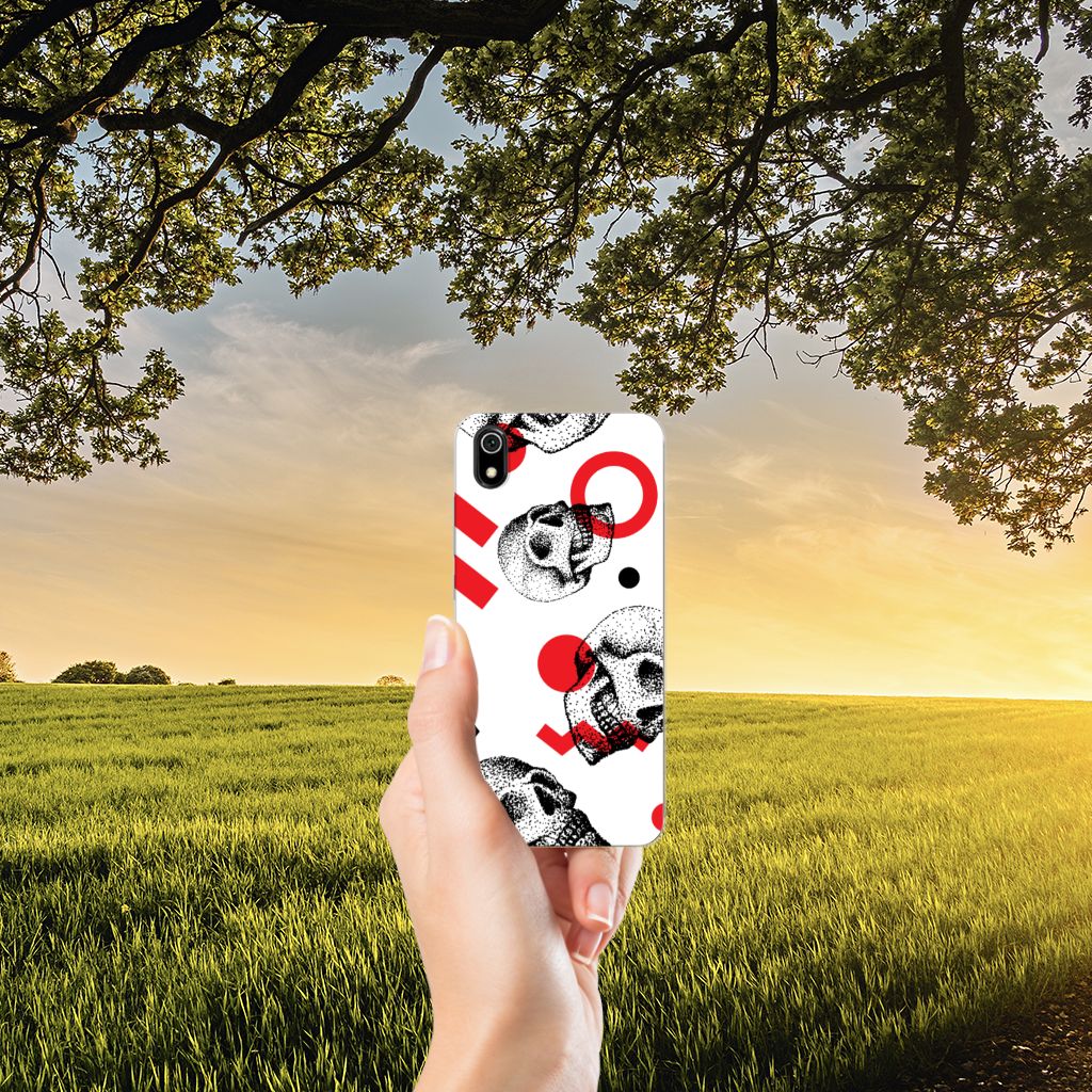 Silicone Back Case Xiaomi Redmi 7A Skull Red