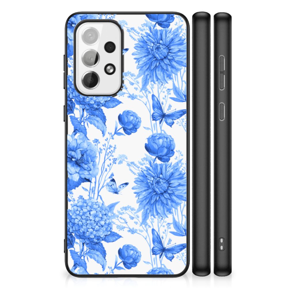 Bloemen Hoesje voor Samsung Galaxy A73 Flowers Blue B2C Telecom