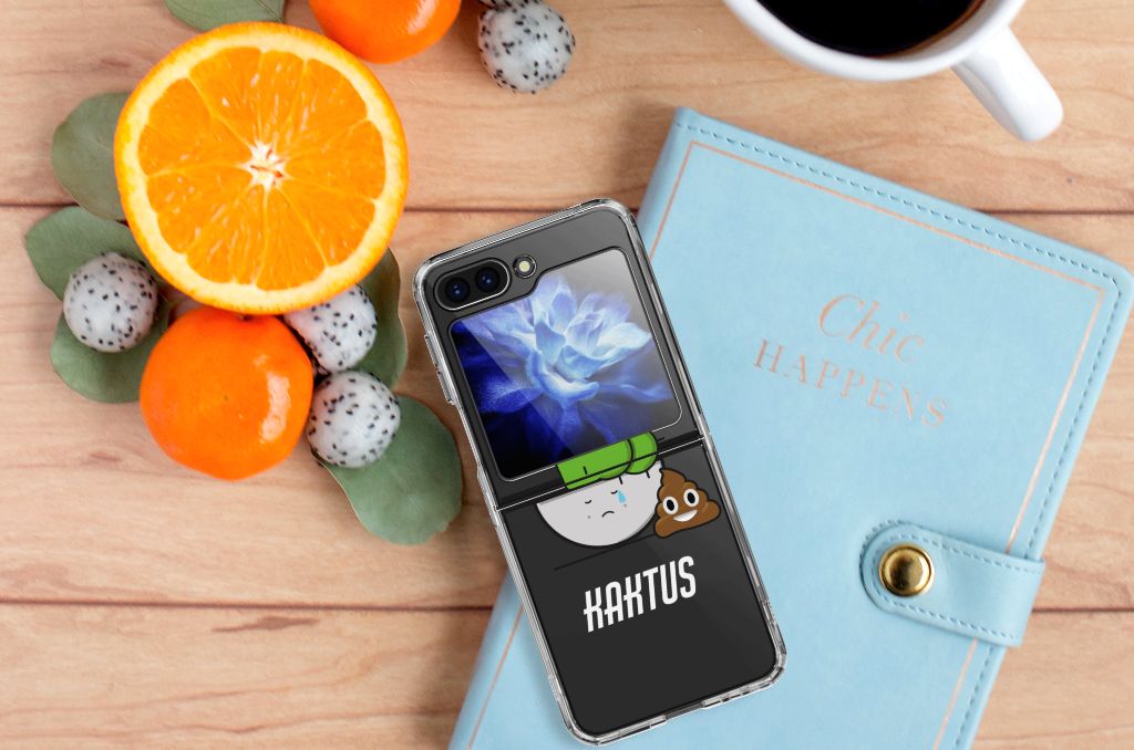 Samsung Galaxy Z Flip 5 Telefoonhoesje met Naam Cactus Poo