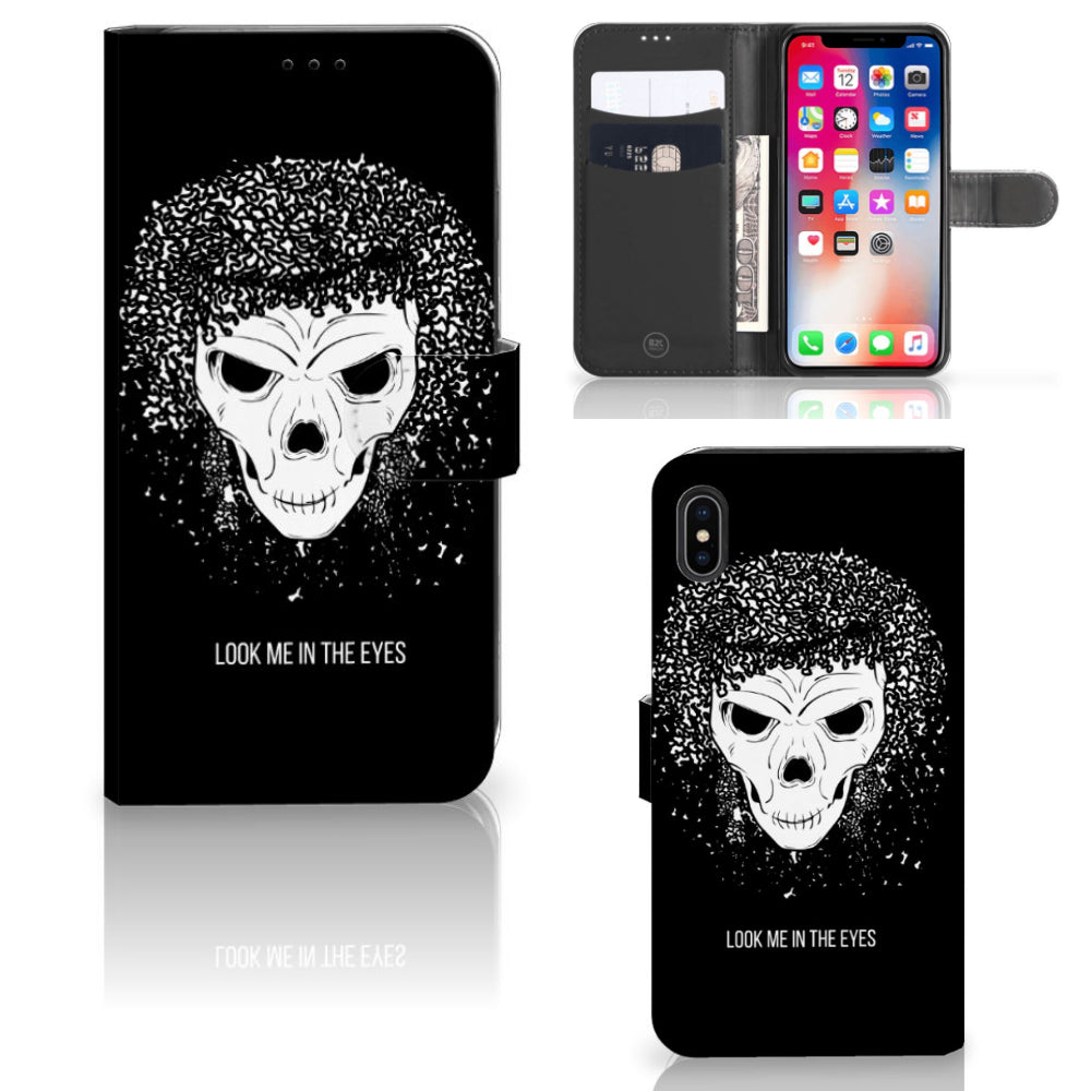 Telefoonhoesje met Naam Apple iPhone Xs Max Skull Hair