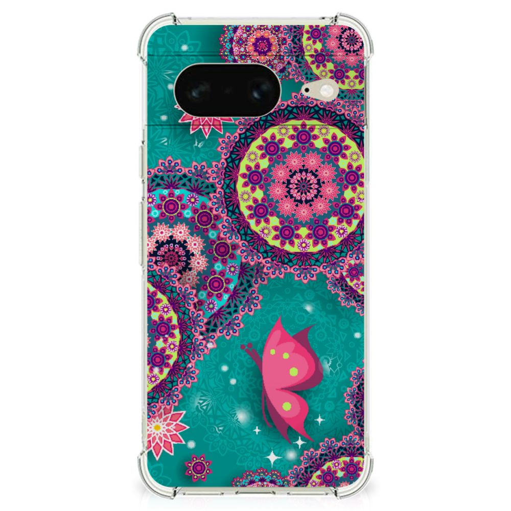 Google Pixel 8 Back Cover Cirkels en Vlinders