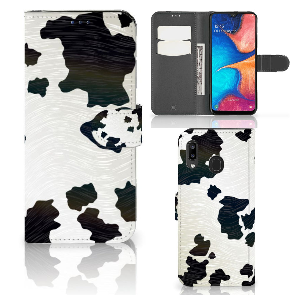 Samsung Galaxy A30 Telefoonhoesje met Pasjes Koeienvlekken