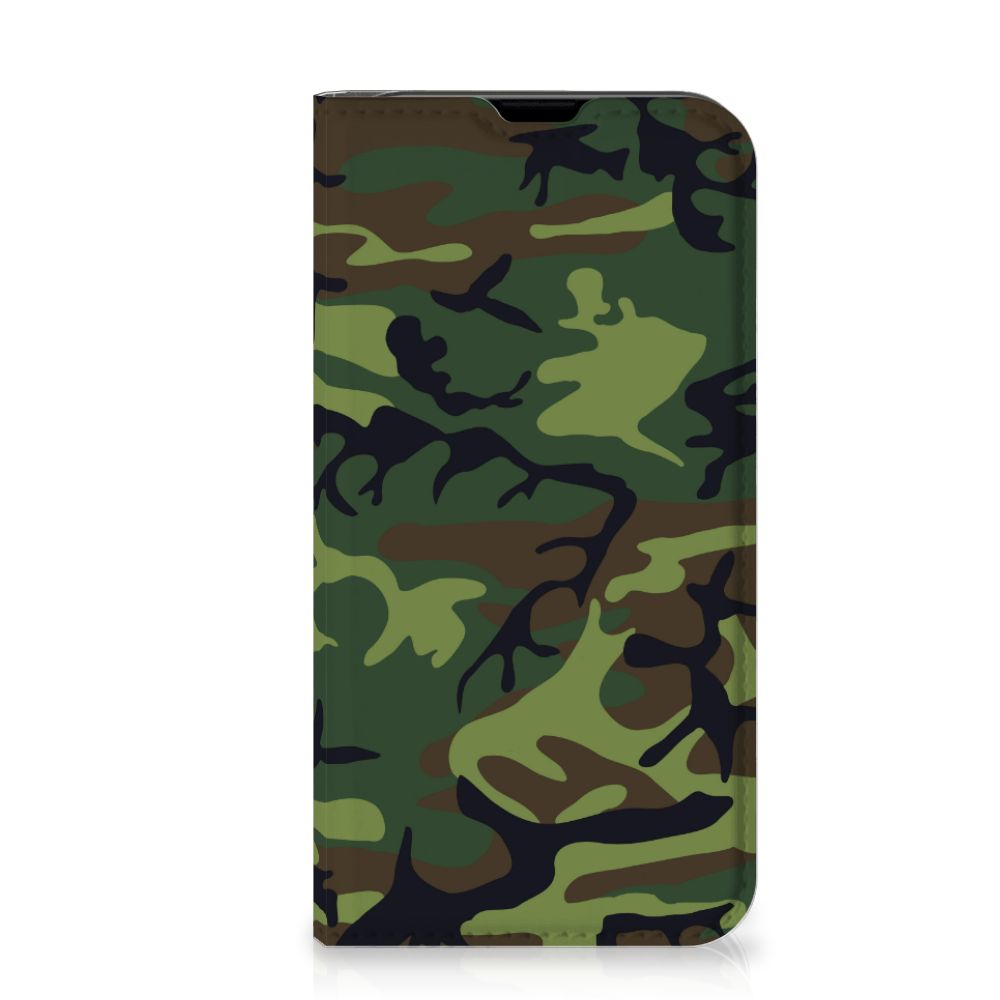 iPhone 13 Mini Hoesje met Magneet Army Dark in camouflagedesign met natuurlijke kleuren đŋ