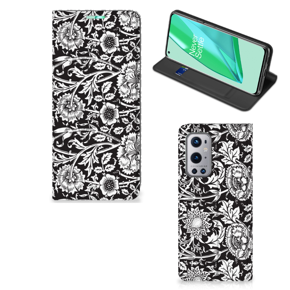 OnePlus 9 Pro Smart Cover Black Flowers - B2C Telecom