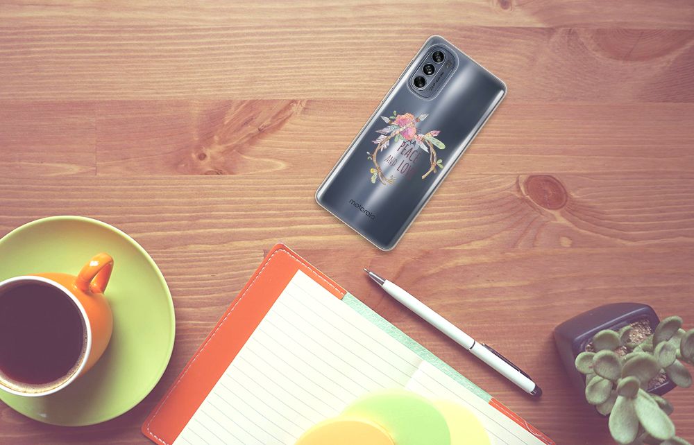 Motorola Moto G62 5G Telefoonhoesje met Naam Boho Text B2C Telecom