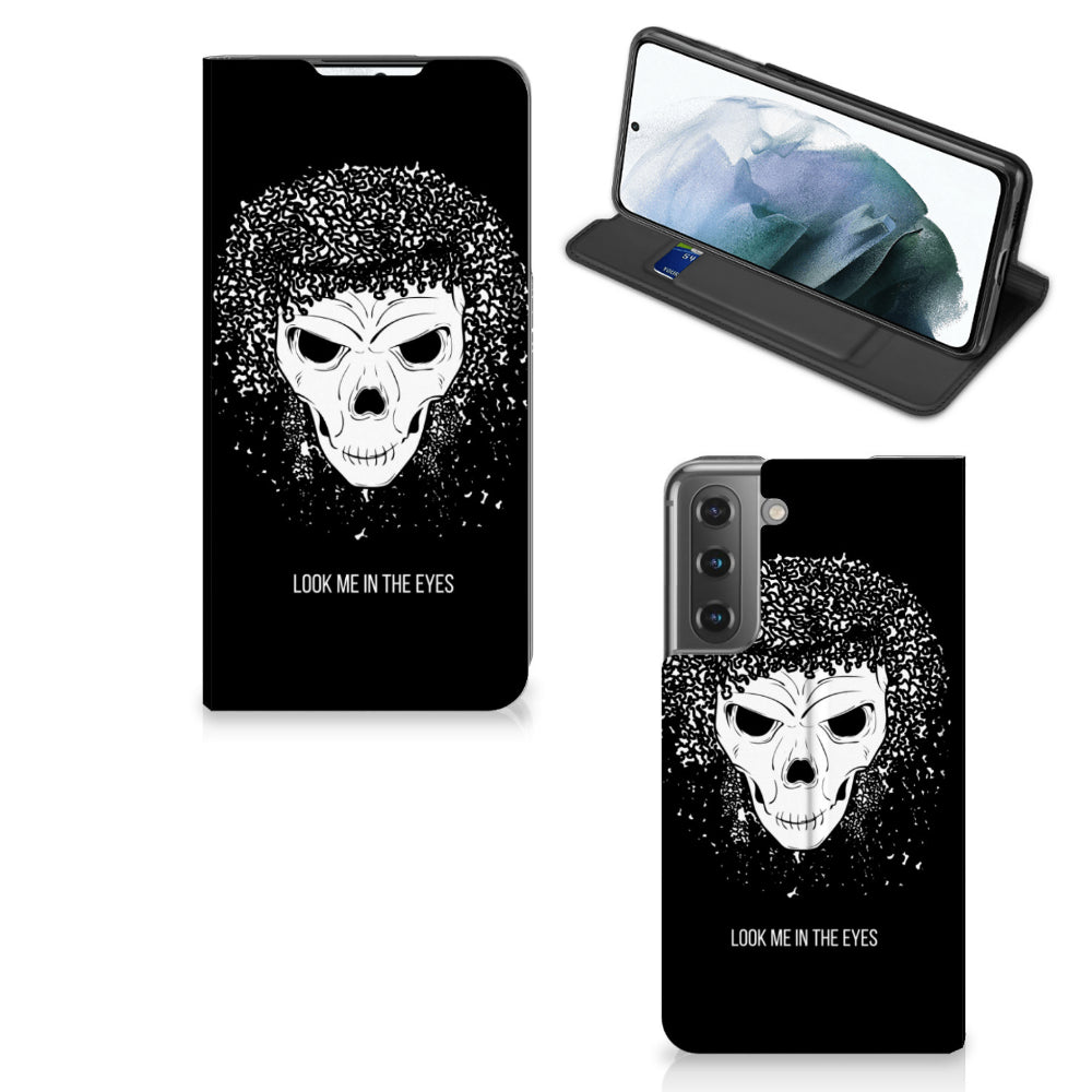 Mobiel BookCase Samsung Galaxy S21 FE Skull Hair