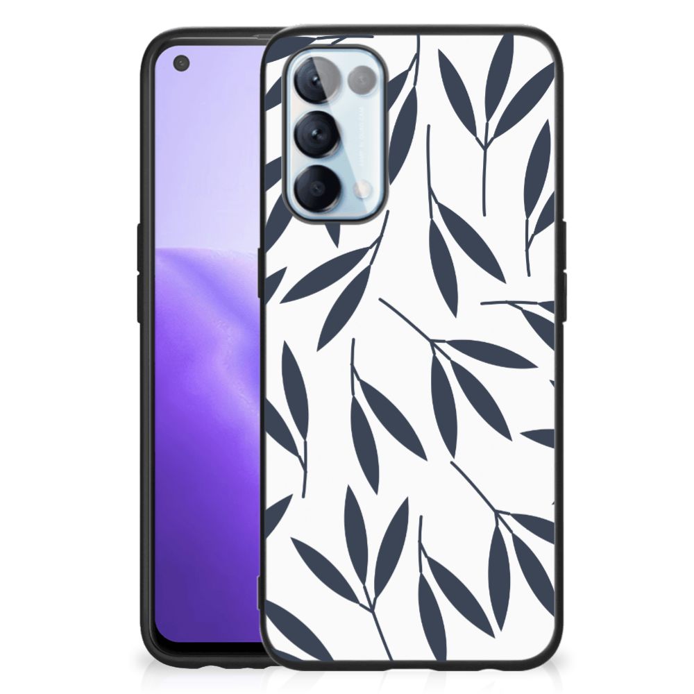 OPPO Reno5 5G | Find X3 Lite Bloemen Hoesje Leaves Blue B2C Telecom