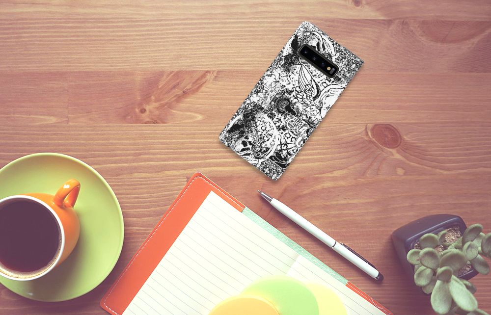 Mobiel BookCase Samsung Galaxy S10 Plus Skulls Angel