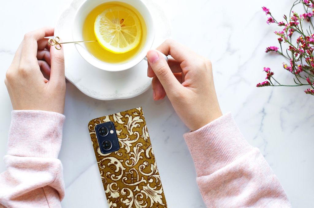 Telefoon Hoesje OPPO Find X5 Lite | Reno7 5G Barok Goud - B2C Telecom