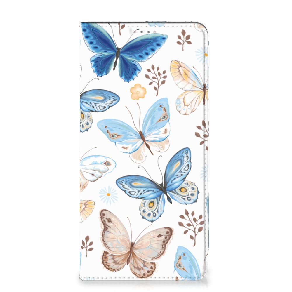 Hoesje maken voor Samsung Galaxy A14 5G Vlinder met kleurrijke vlinderprint op wit achtergrond.