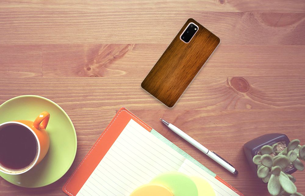 Samsung Galaxy S20 Bumper Hoesje Donker Hout B2C Telecom