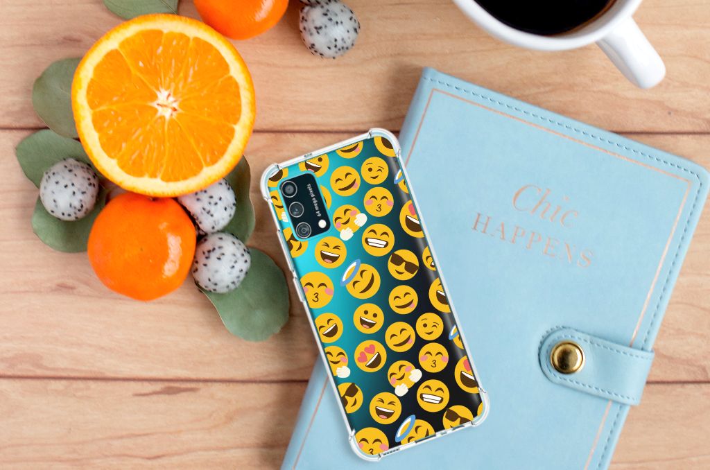 Samsung Galaxy M02s | A02s Doorzichtige Silicone Hoesje Emoji B2C Telecom