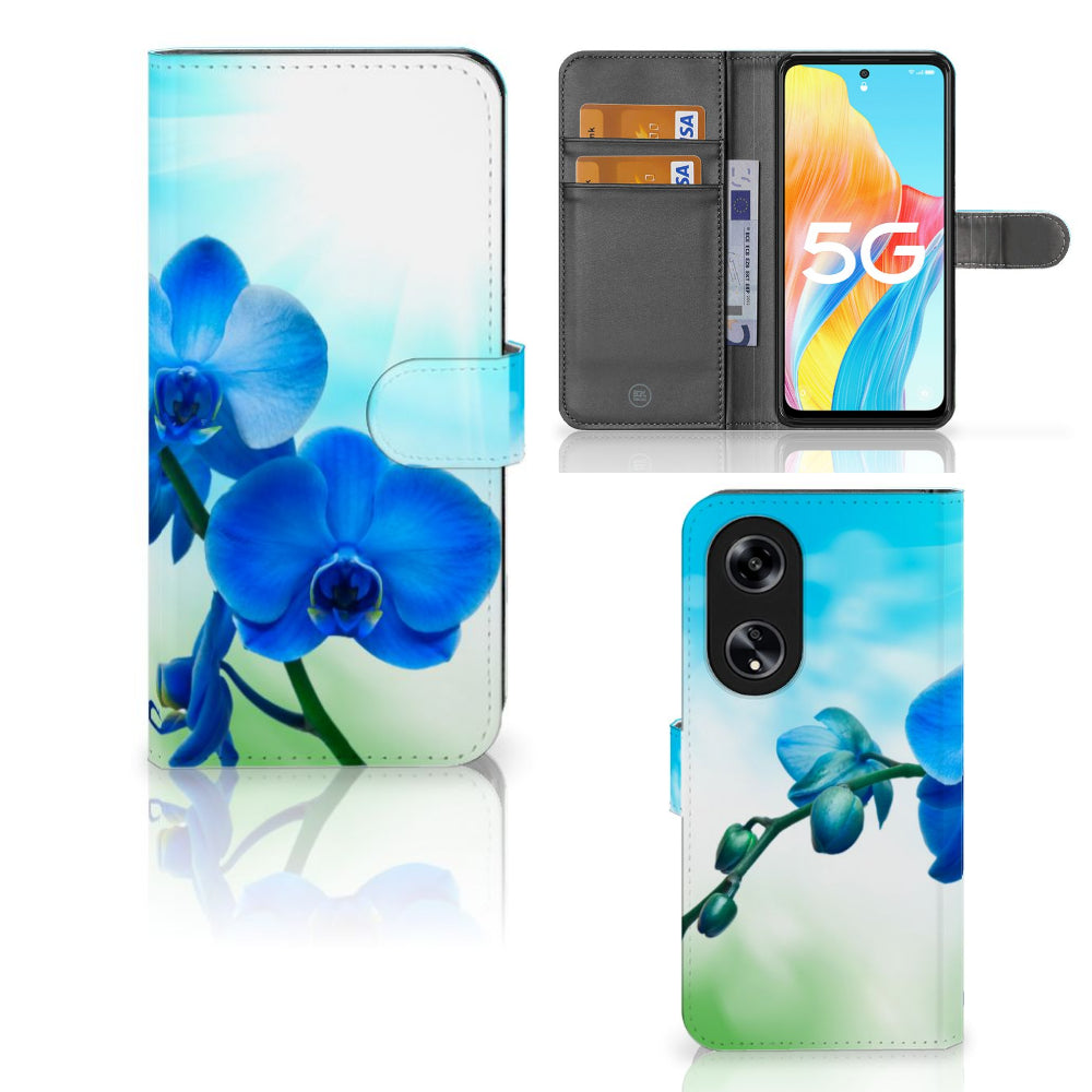 OPPO Reno8 T 5G Hoesje Orchidee Blauw - Cadeau voor je Moeder