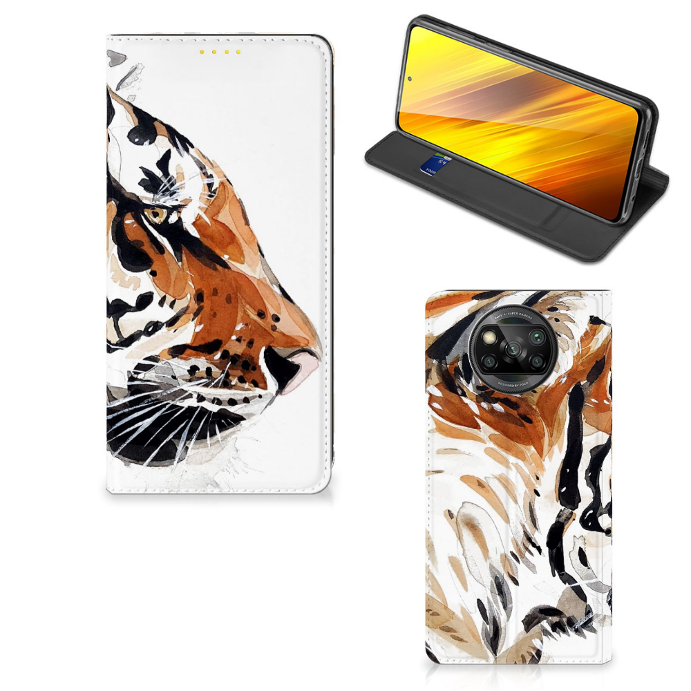 Bookcase Xiaomi Poco X3 Pro | Poco X3 Watercolor Tiger - B2C Telecom