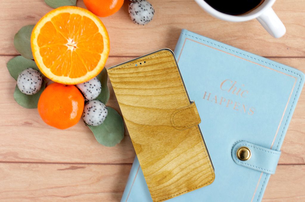 Motorola Moto E20 | E30 | E40 Book Style Case Licht Hout