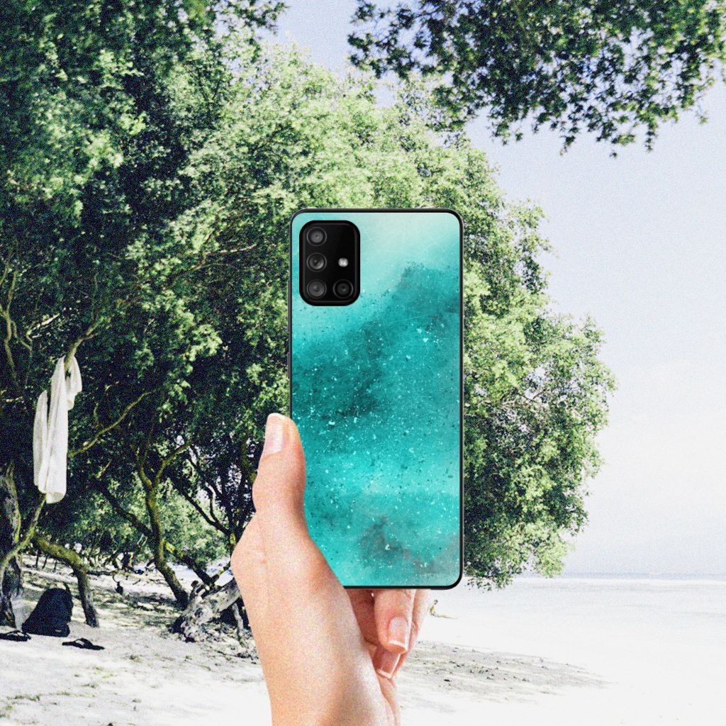 Kleurrijke Telefoonhoesje Samsung Galaxy A71 Painting Blue B2C Telecom