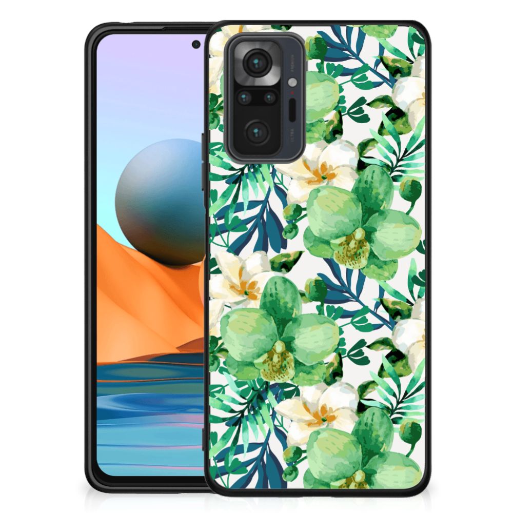 Xiaomi Redmi Note 10 Pro Bloemen Hoesje Orchidee Groen