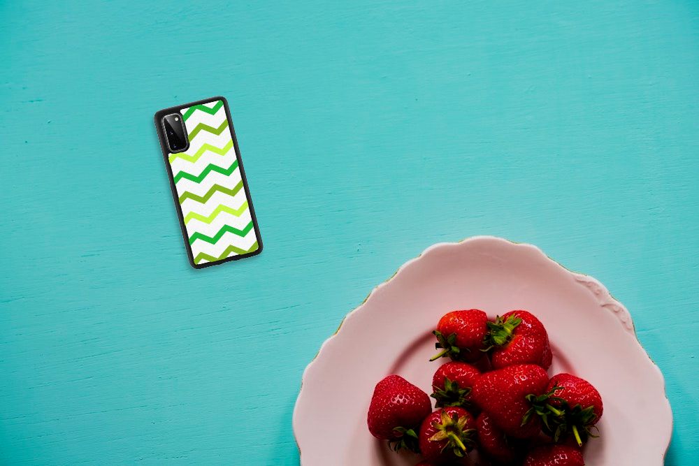 Samsung Galaxy S20 Bumper Case Zigzag Groen B2C Telecom
