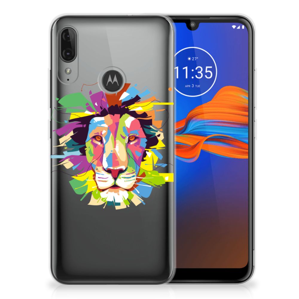 Motorola Moto E6 Plus Telefoonhoesje met Naam Lion Color