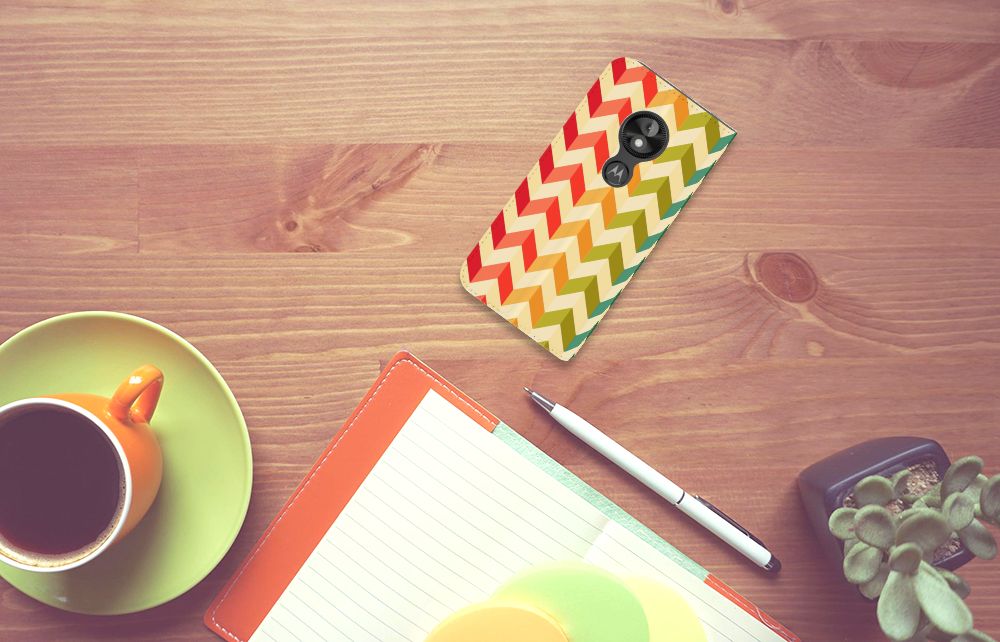 Motorola Moto E5 Play Hoesje met Magneet Zigzag Multi Color