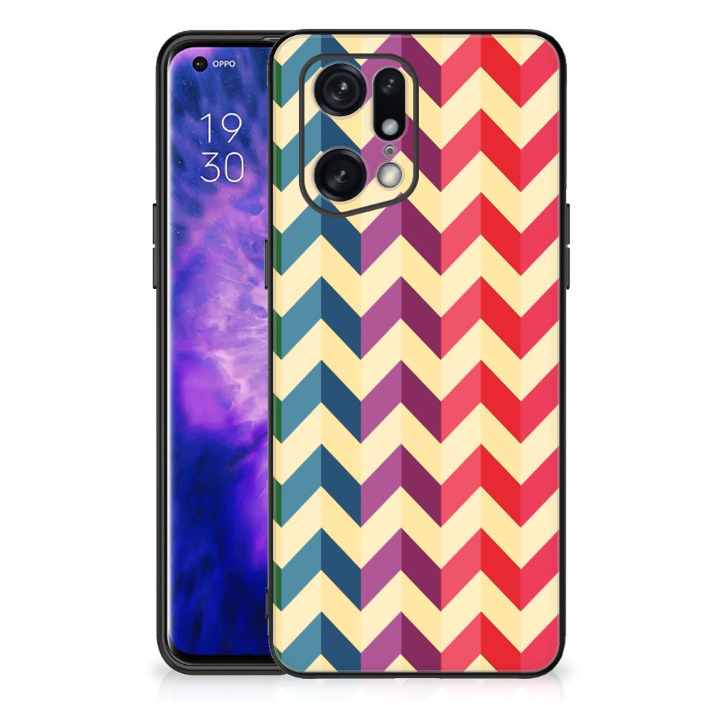 OPPO Find X5 Pro Back Case Zigzag Multi Color