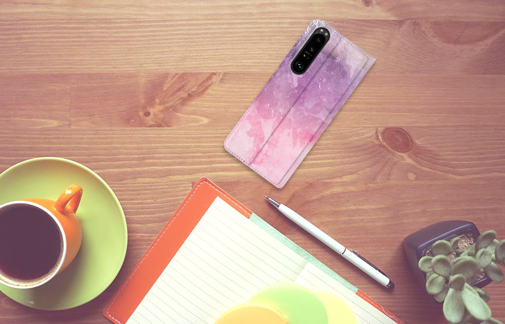 Bookcase Sony Xperia 1 III Pink Purple Paint - B2C Telecom