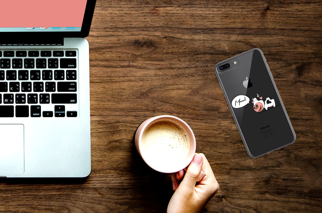 Apple iPhone 7 Plus | 8 Plus Telefoonhoesje met Naam Cow