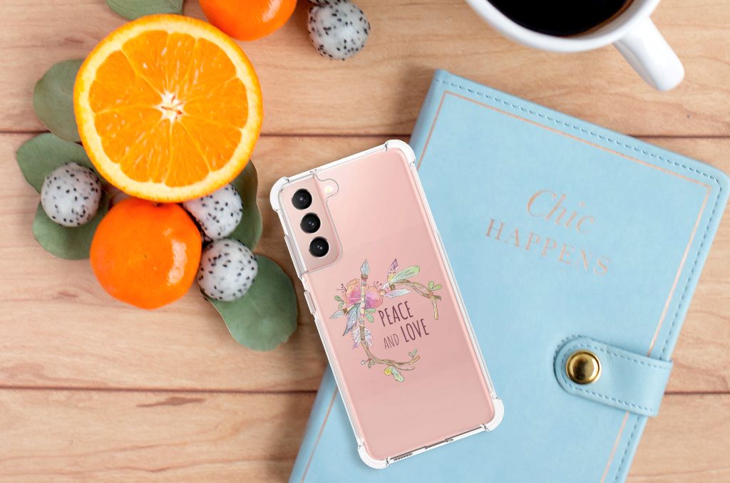 Samsung Galaxy S21 FE Stevig Bumper Hoesje Boho Text B2C Telecom