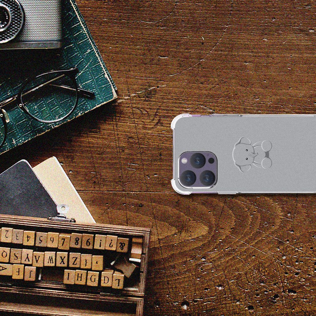 iPhone 15 Pro Max Stevig Bumper Hoesje Grijs Baby Olifant B2C Telecom