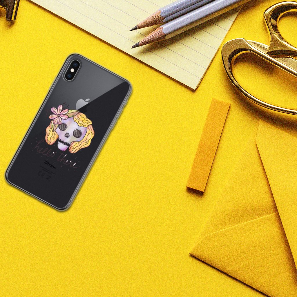 Silicone Back Case Apple iPhone Xs Max Boho Skull