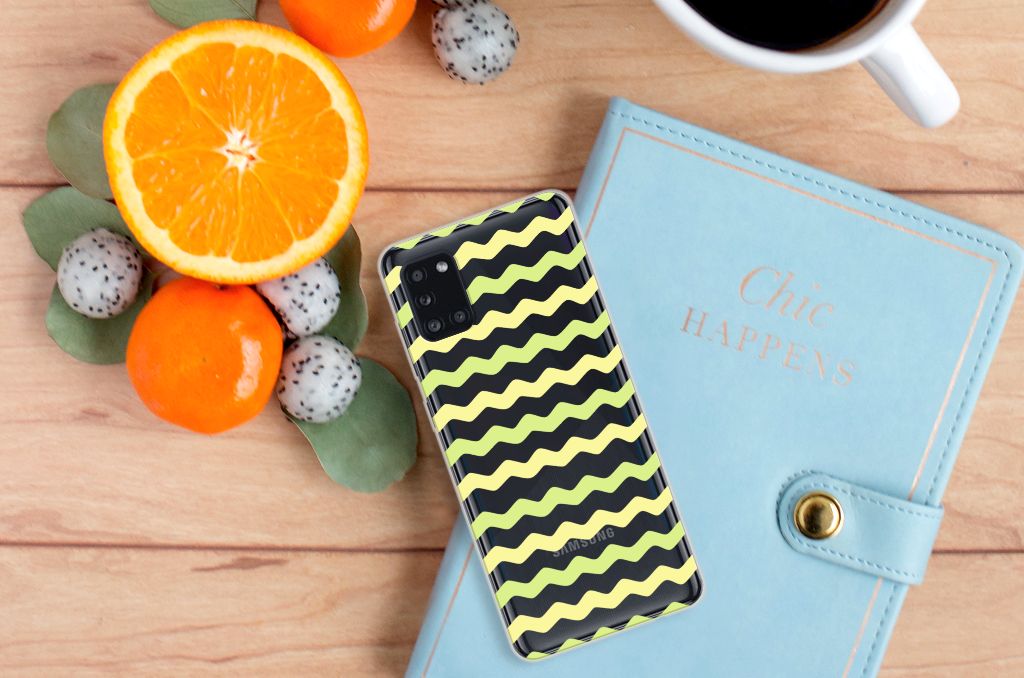 Samsung Galaxy A31 TPU bumper Waves Yellow