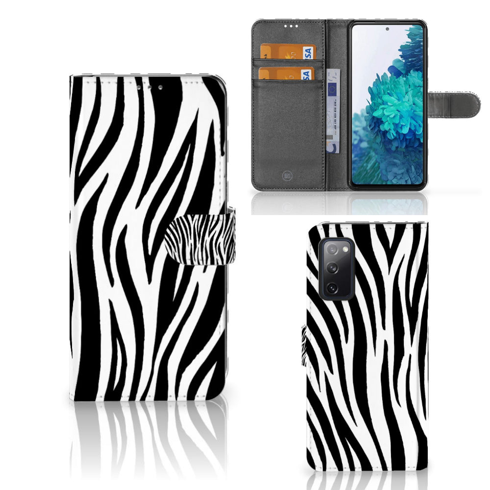 Samsung Galaxy S20 FE Telefoonhoesje met Pasjes Zebra