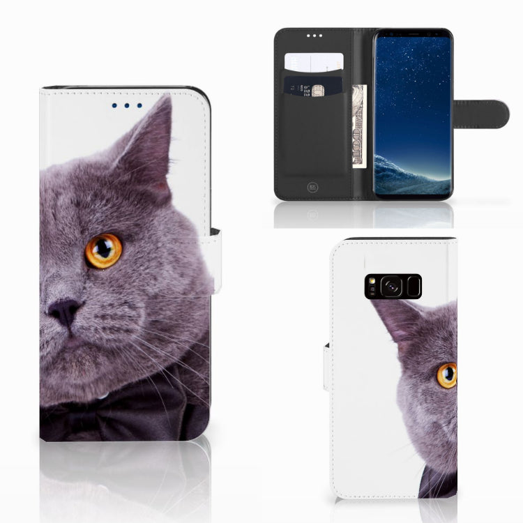 Samsung Galaxy S8 Telefoonhoesje met Pasjes Kat
